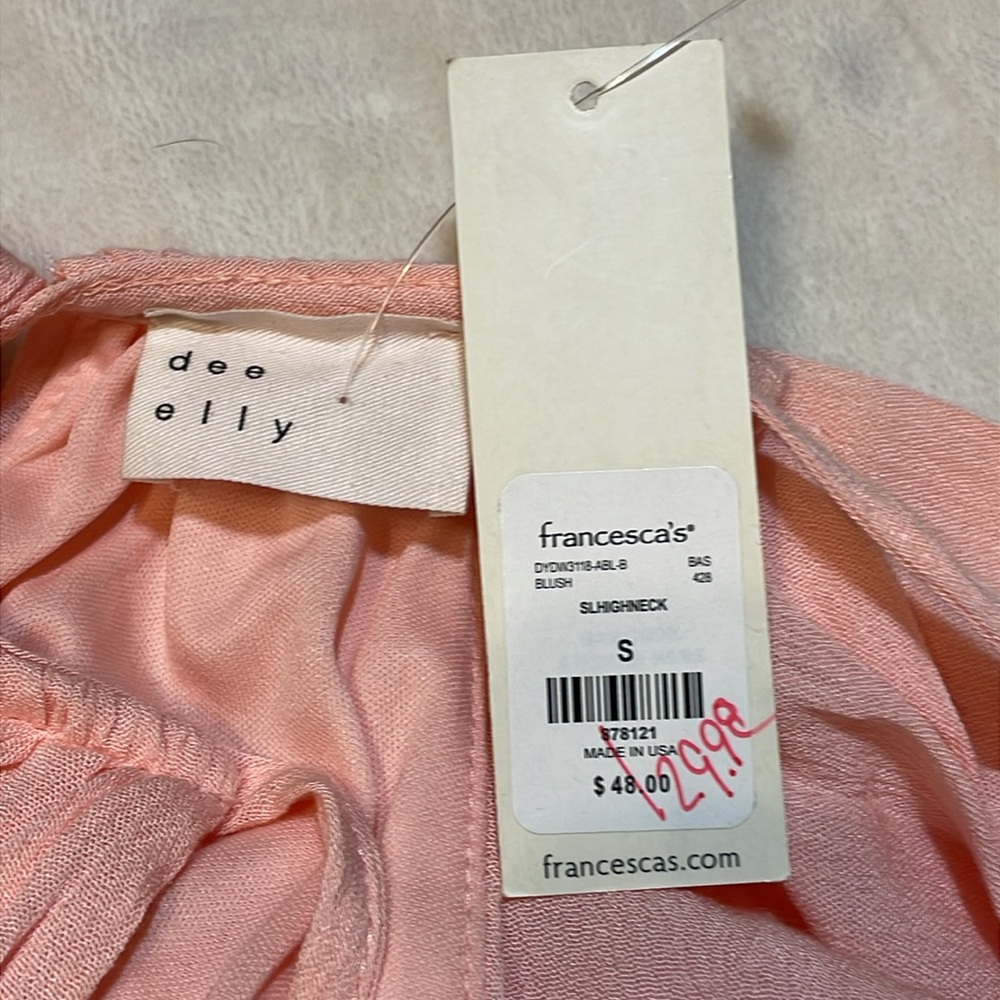 Francesca’s Pink Ruffle Dress NWT - Picture 8 of 9